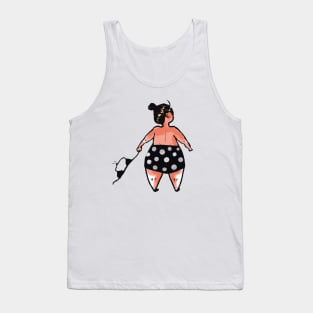 funny plump woman in swimsuit Tank Top